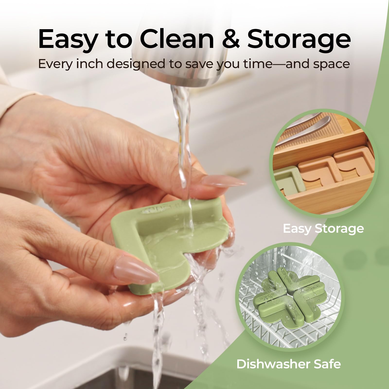Keechee se limpia fácilmente con agua tibia y detergente suave.