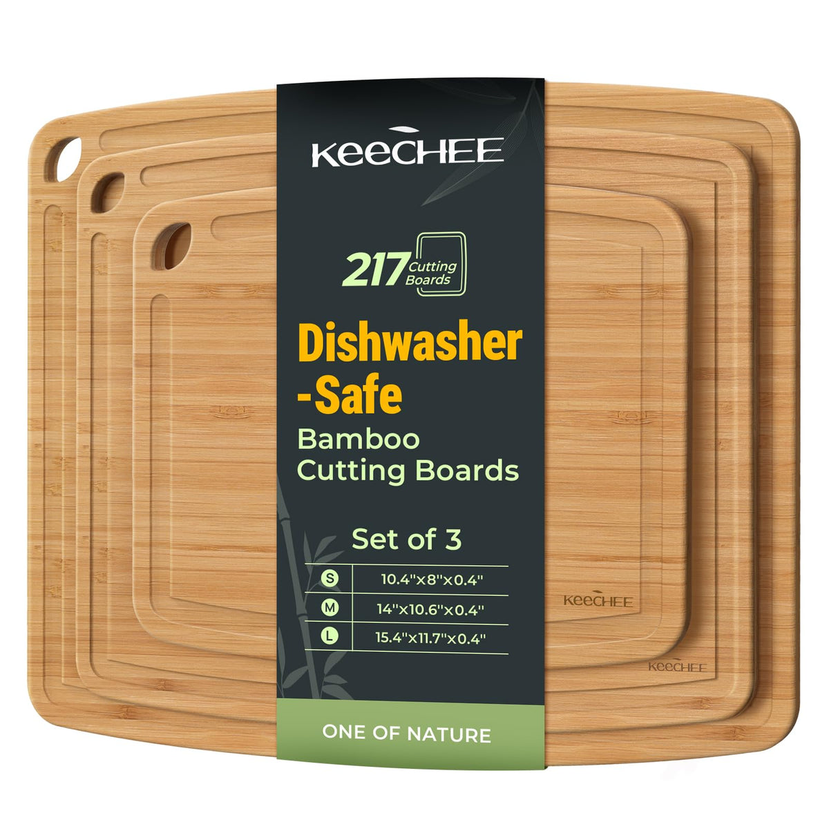 Keechee tabla bambú grande, ideal para cortar y servir porciones grandes.