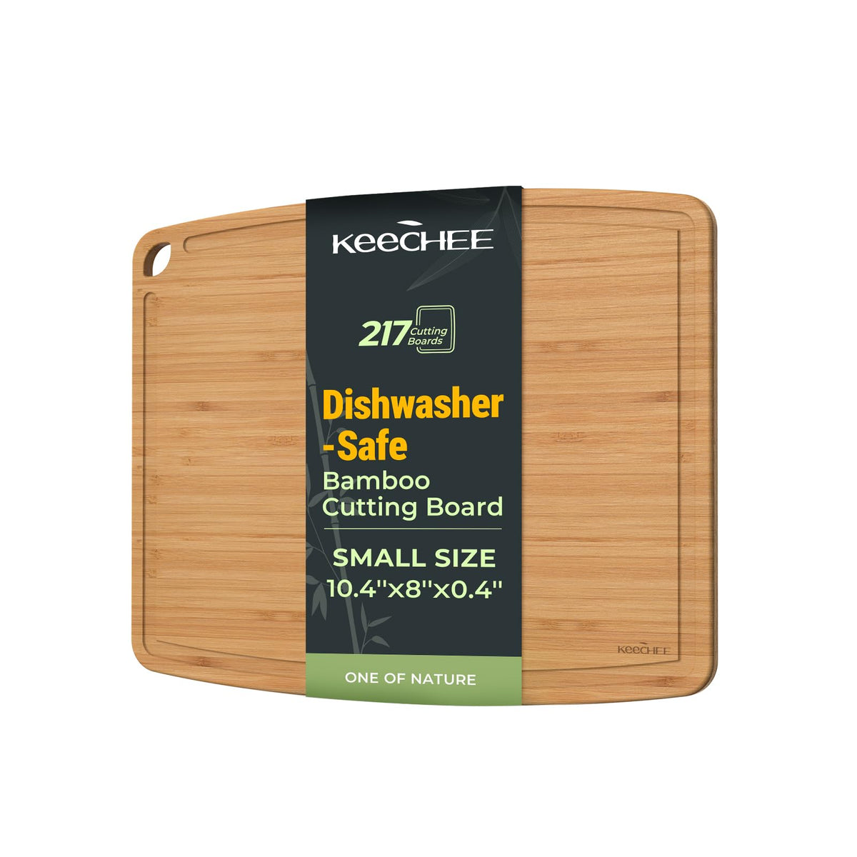 Keechee tabla de corte de bambú carbonizado frente elegante y duradera para uso diario
