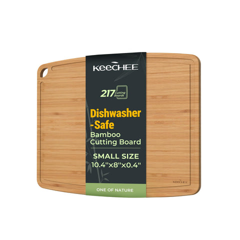 Keechee tabla de corte de bambú carbonizado frente elegante y duradera para uso diario