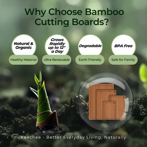 Keechee tabla bambú con agujeros para colgar, ahorro de espacio en la cocina
