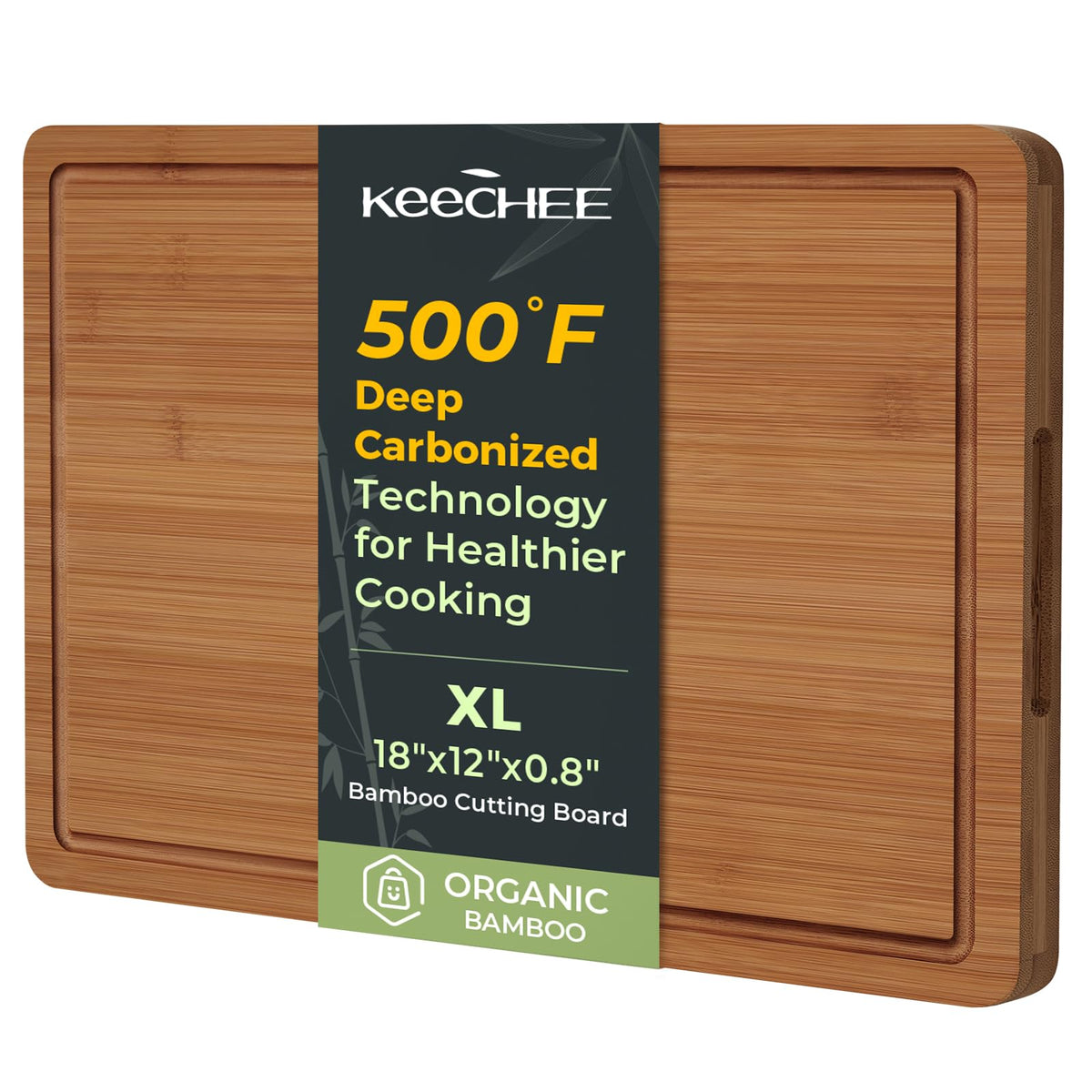 Keechee tabla de corte grande 18x12 pulgadas, ideal para carnes y verduras.