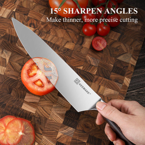 KEEMAKE cuchillo chef 8 pulgadas, corte de carne suave y uniforme