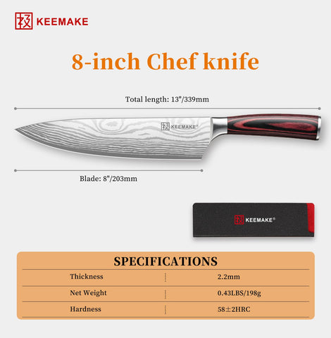 KEEMAKE cuchillo chef corte preciso para verduras, carnes y quesos