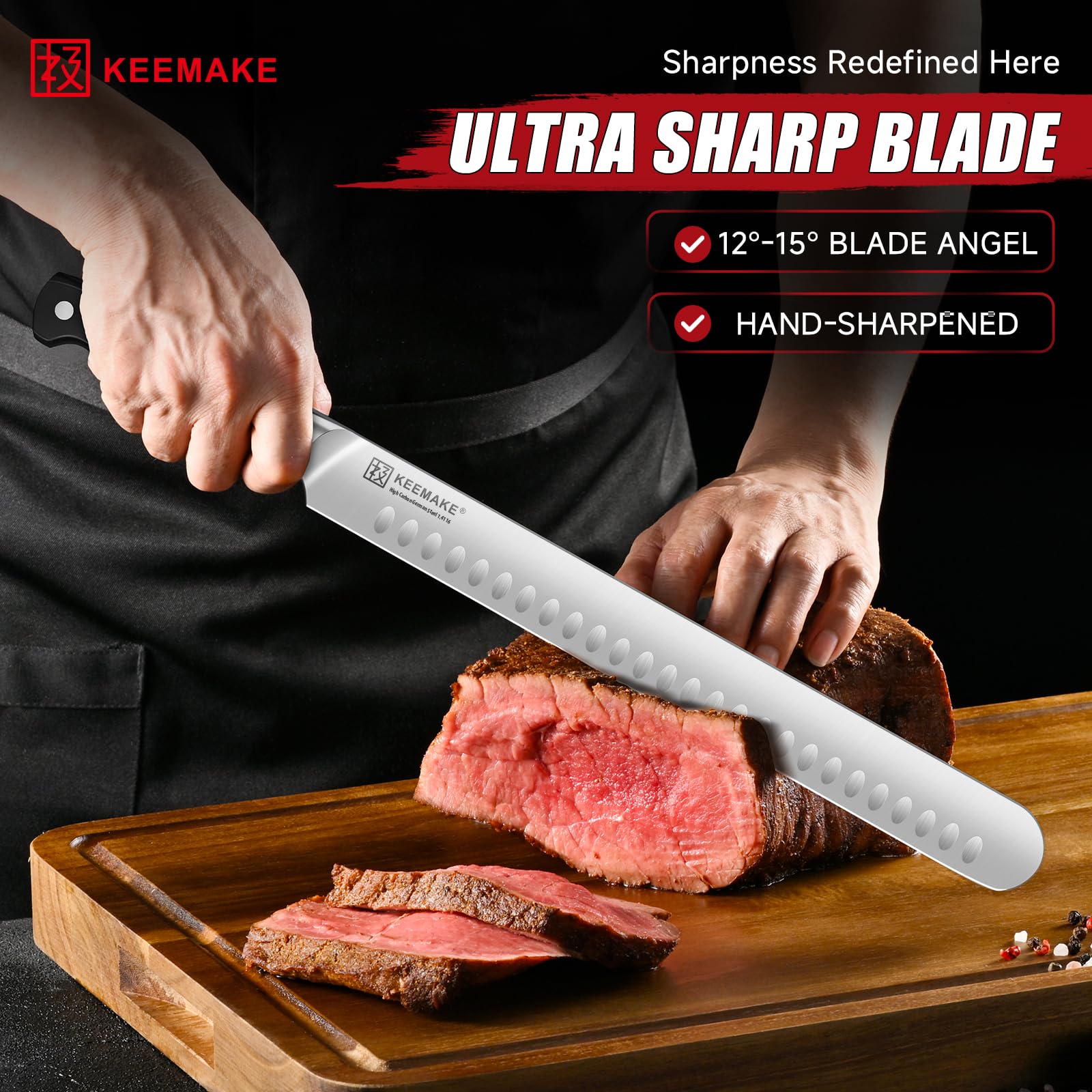 Cuchillo deshuesar KEEMAKE de 7 pulgadas para separar carne del hueso.
