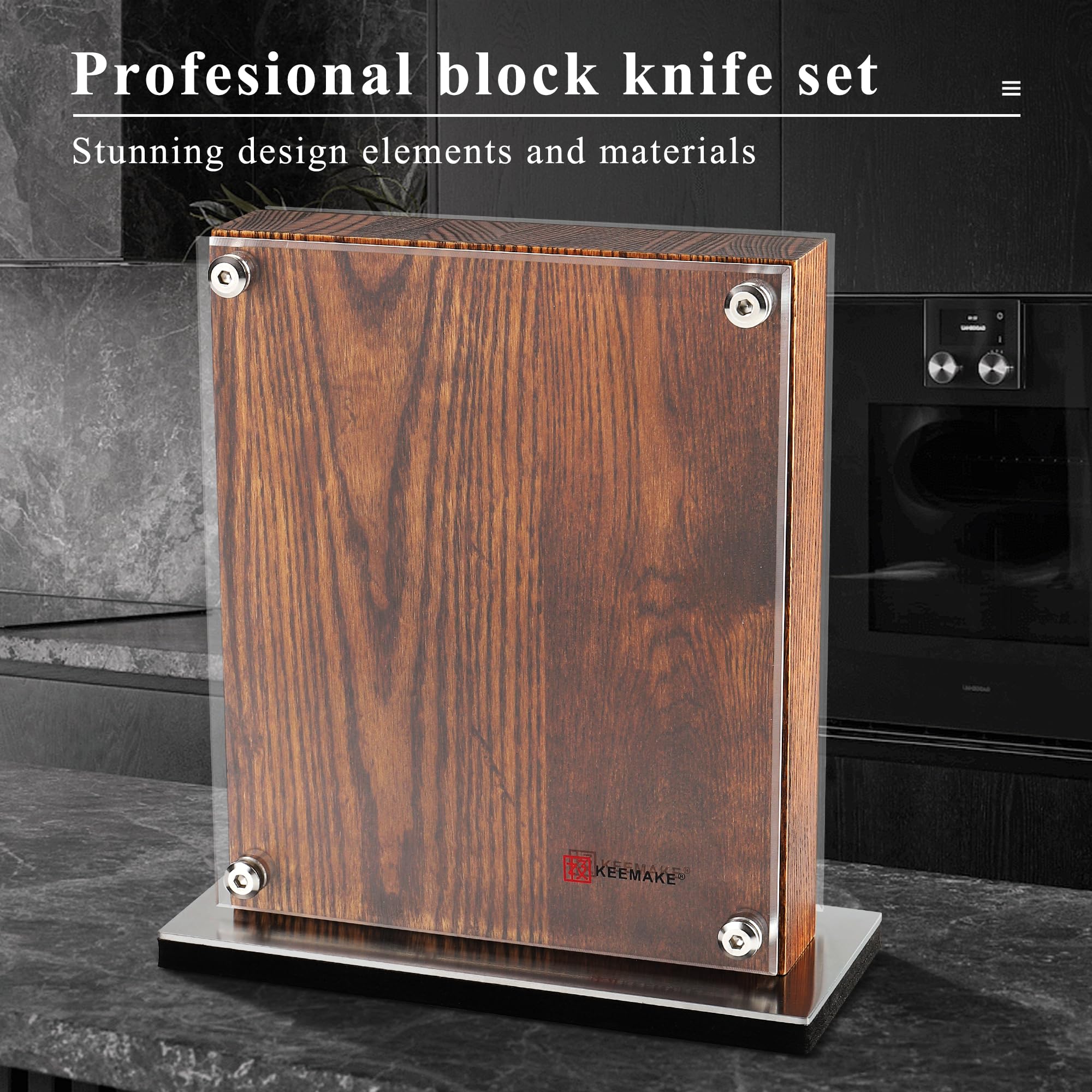 KEEMAKE cuchillo para pan en acción, rebanado uniforme para tostadas crujientes.