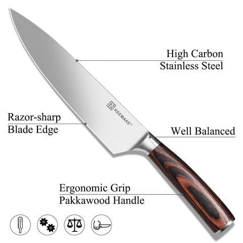 KEEMAKE cuchillo utilitario de 3,5 pulgadas para trabajos pequeños