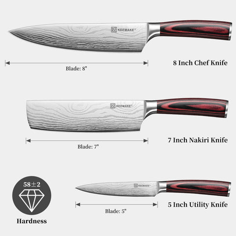 KEEMAKE cuchillo utilidad 5 pulgadas para cortes rápidos y detallados.