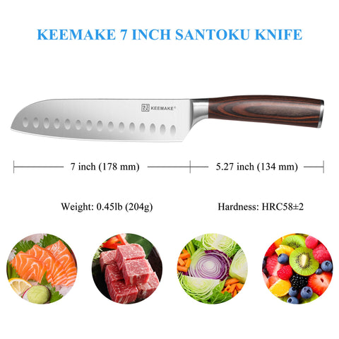 KEEMAKE Santoku conserva un filo duradero para uso diario