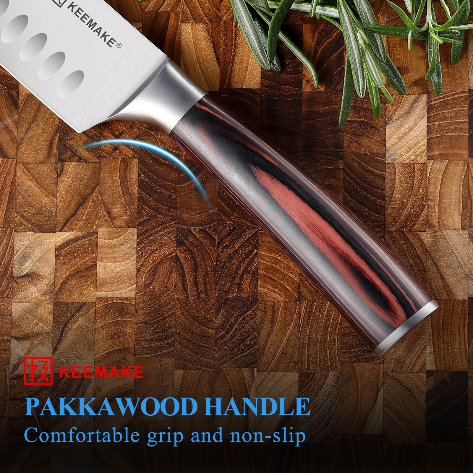 KEEMAKE Santoku corta vegetales y frutas con precisión
