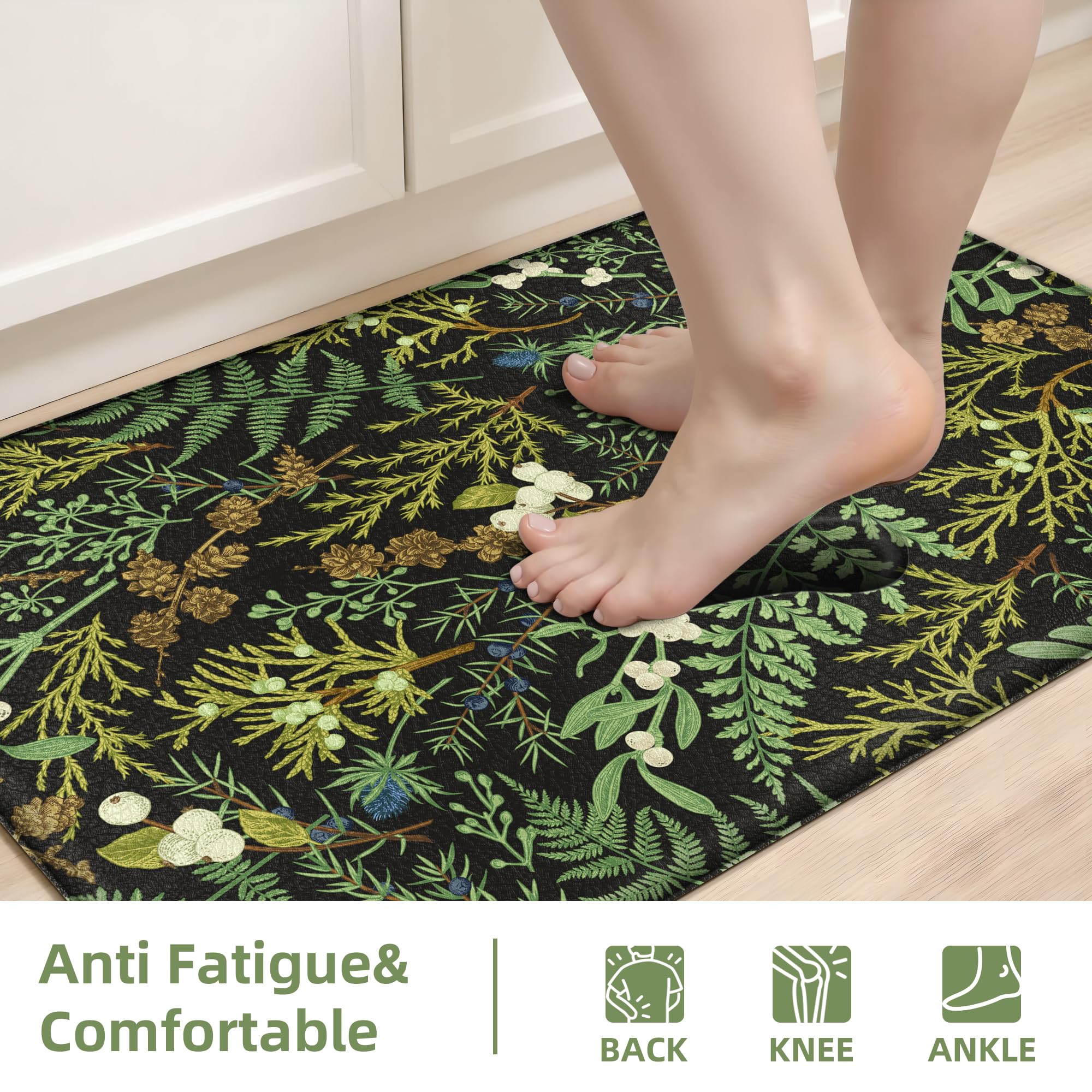 Keensoft alfombra piso cocina verde y negro, añade estilo y comodidad
