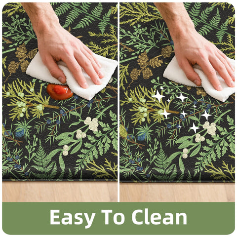 Keensoft estera resistente al agua para cocina, patrón de hojas que inspira bienestar
