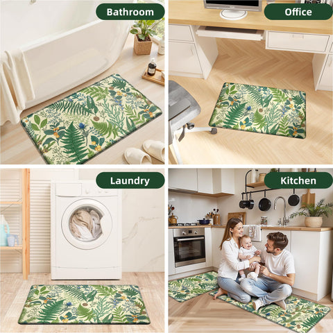 Keensoft juego de 2 alfombras botánicas, perfecto para cocinas con niños o mascotas