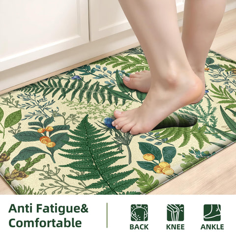 Keensoft alfombra botánica para cocina, resistente al agua y fácil de limpiar