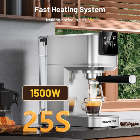 Keenstar cafetera espresso 20 bares, vaporizador de leche para espuma cremosa.