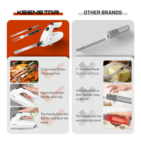 KEENSTAR cuchillo eléctrico para corte de aves y jamón