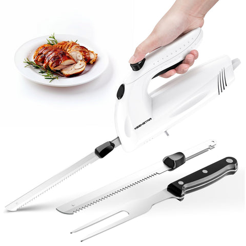 KEENSTAR cuchillo eléctrico para cortar pavo con precisión y control