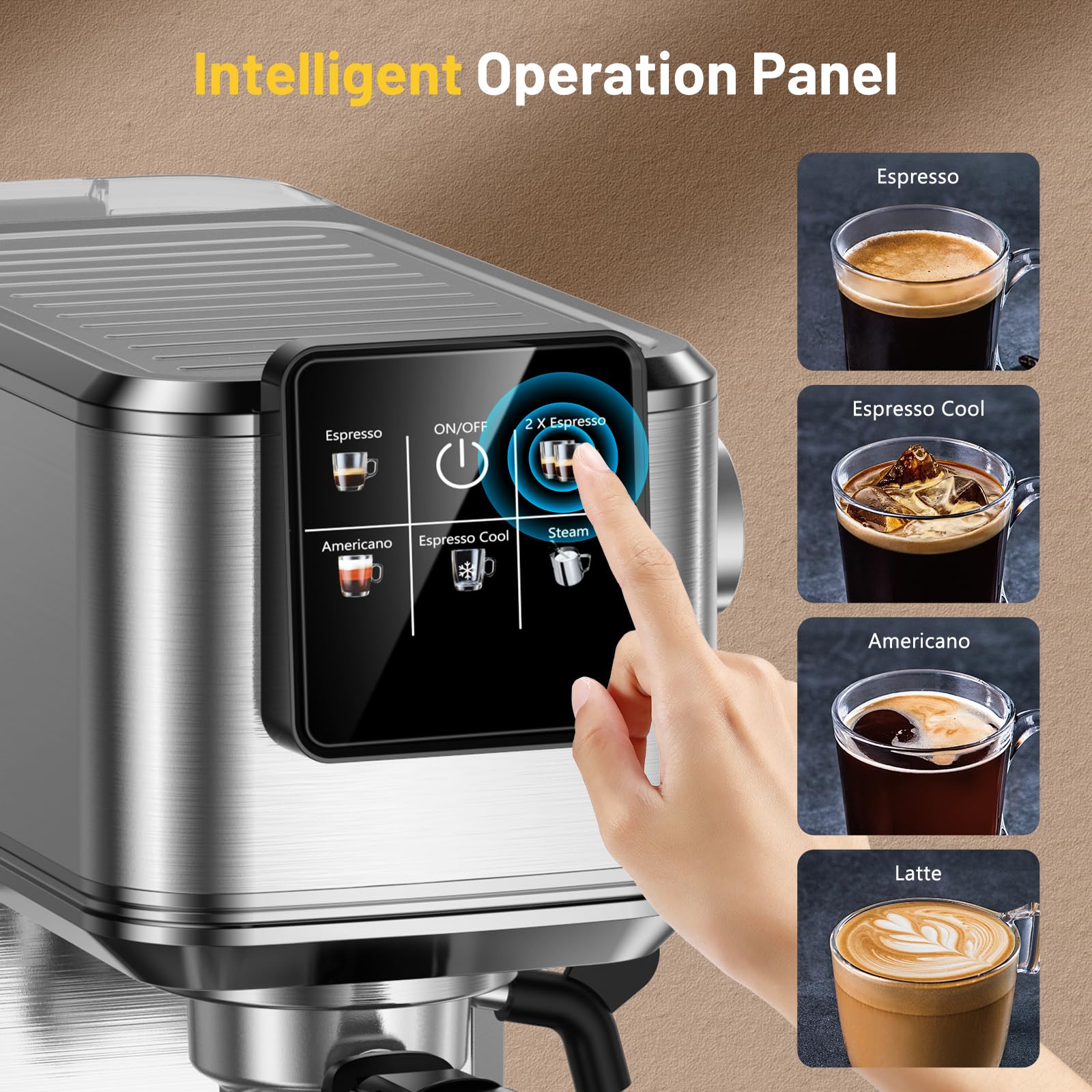 KEENSTAR Espresso: bomba de 20 bares y motor potente para café intenso.