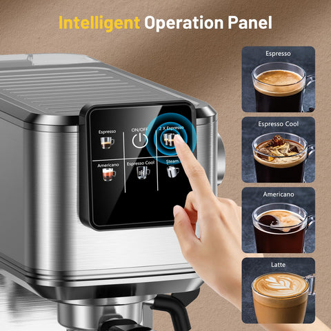 KEENSTAR Espresso: bomba de 20 bares y motor potente para café intenso.