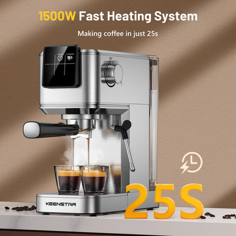 KEENSTAR Espresso: sistema de café frío y caliente para flexibilidad diaria.