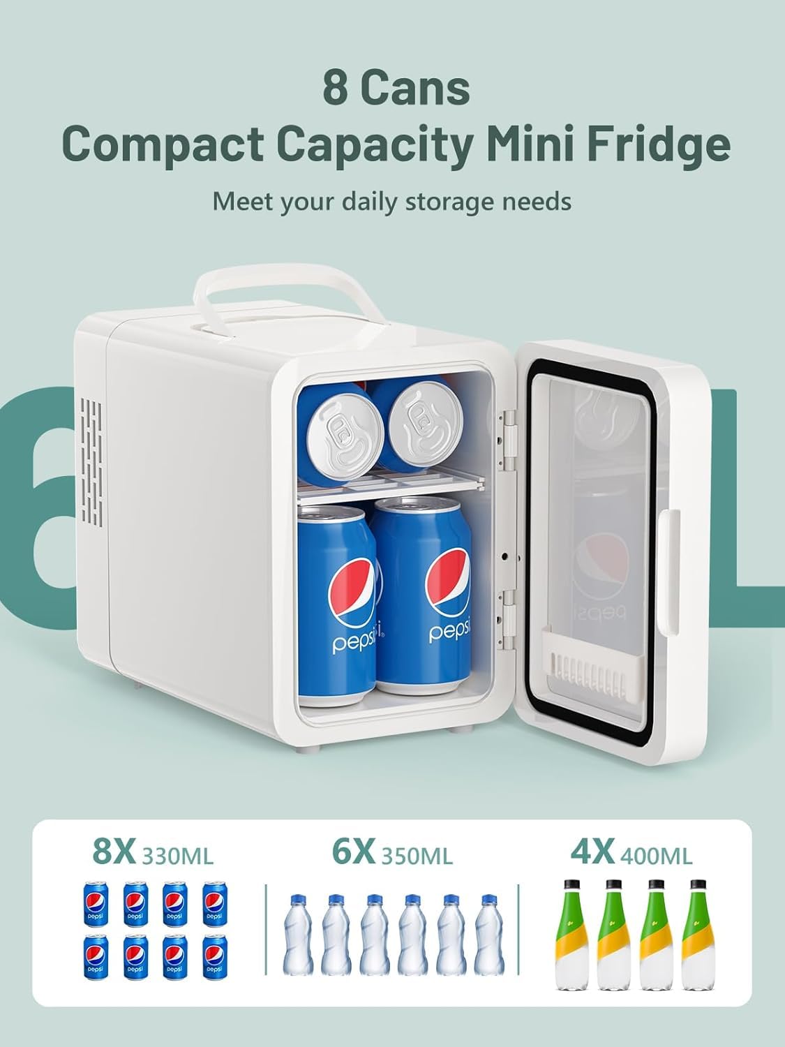 KEENSTAR refrigerador mini en modo frío para cosméticos y bebidas.