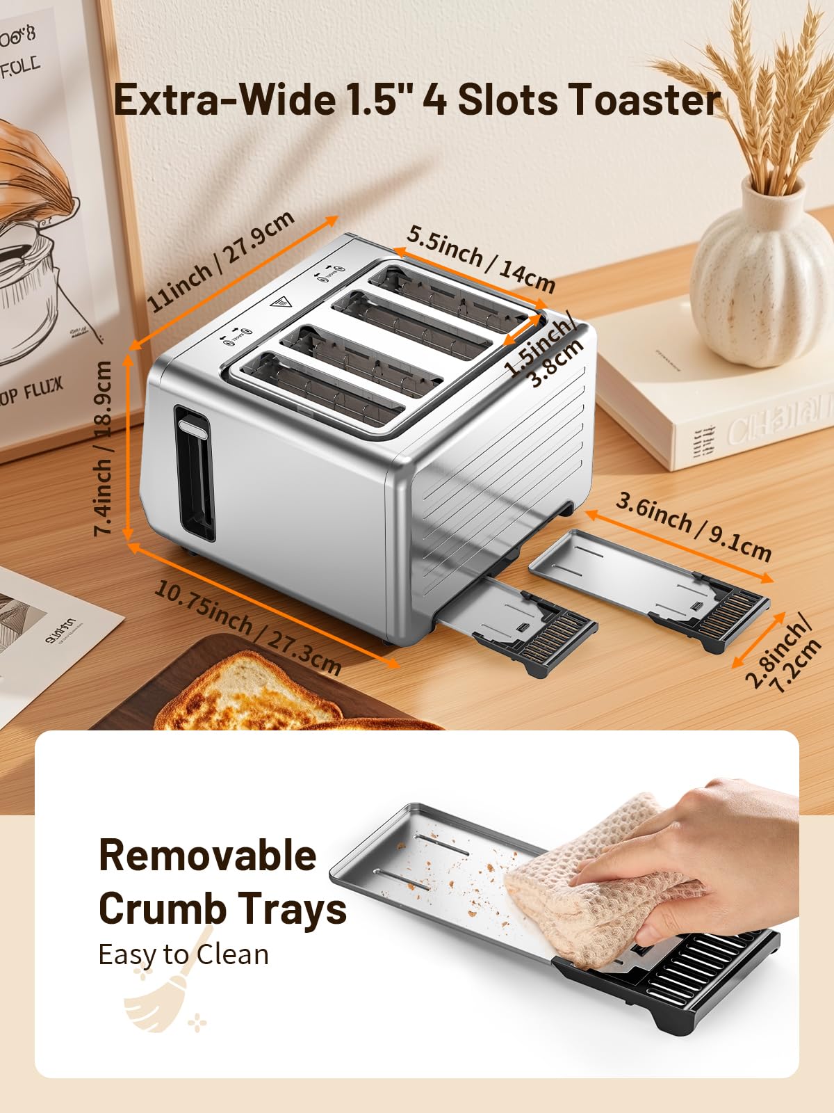 KEENSTAR Tostadora en acero inoxidable de alta durabilidad