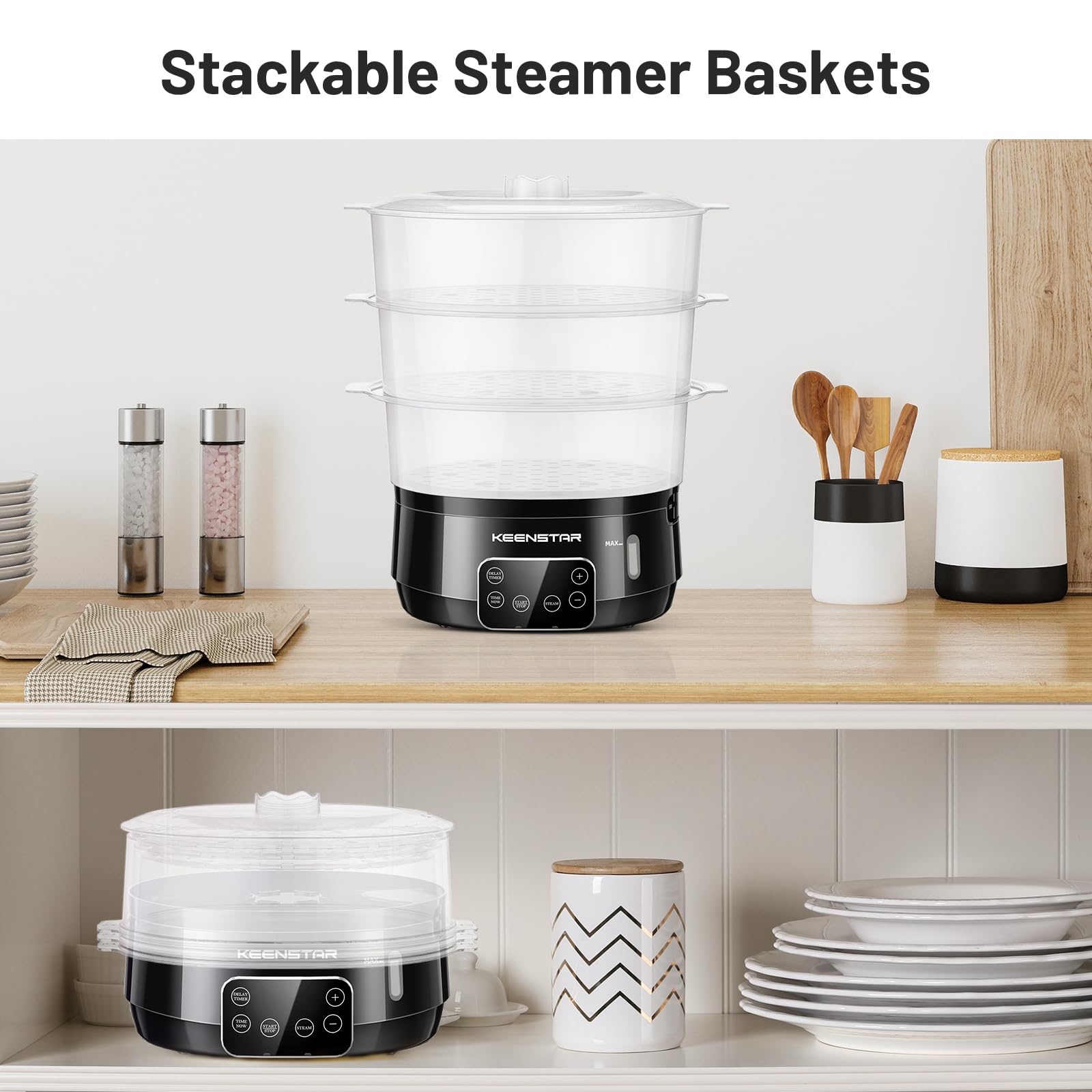 Vaporera KEENSTAR libre de BPA para cocina segura