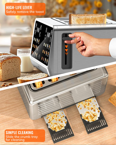 Keenstone Tostadora hueco amplio para bagels y panes gruesos.