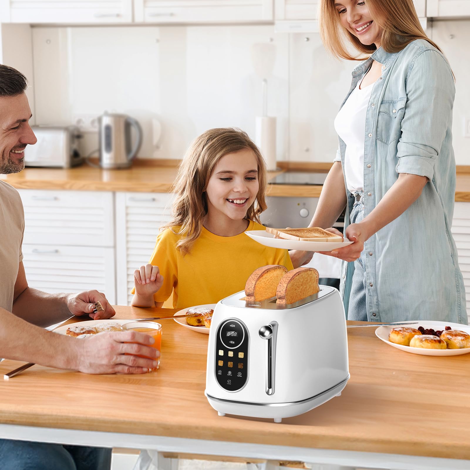 Keenstone Tostadora acabado blanco moderno para cocinas
