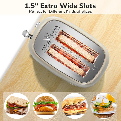 Ranuras extra anchas para bagels gruesos y panes grandes.