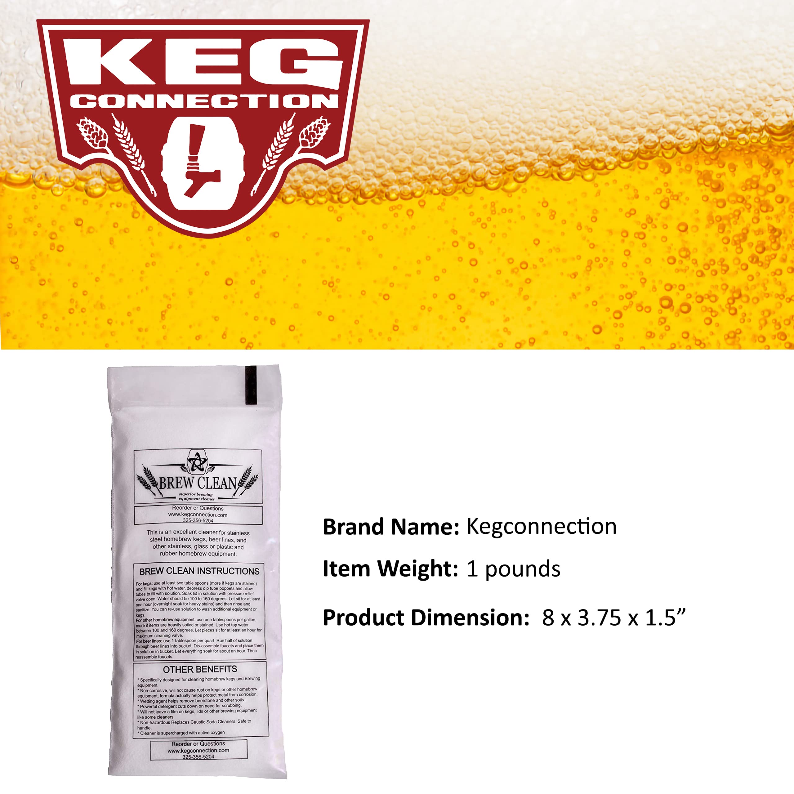 Kegconnection Brew Clean: kit opcional para limpieza completa de líneas y kegs.