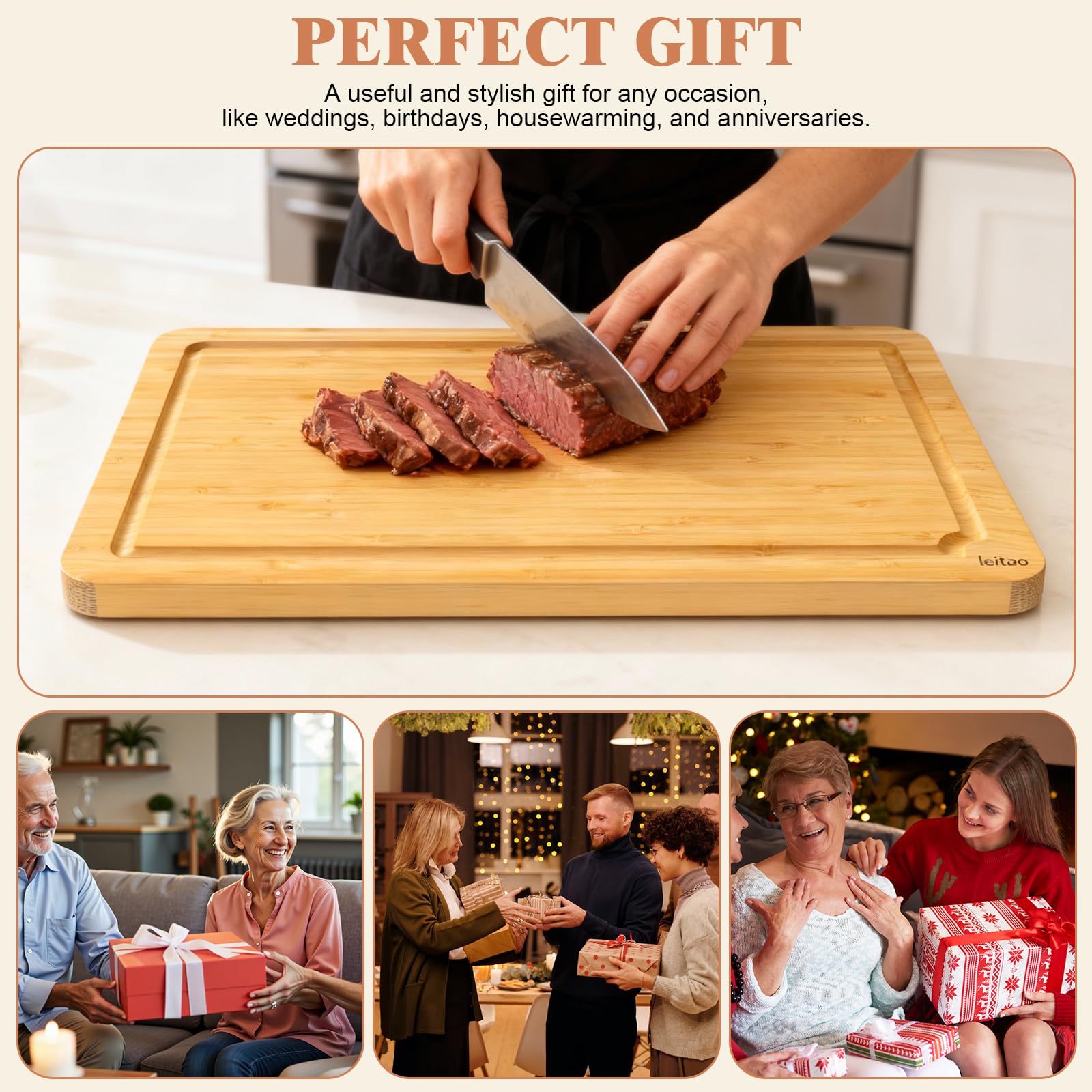 KEGDAN tabla para servir charcutería, regalo elegante y práctico.