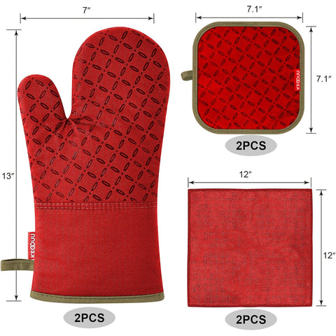 Guantes KEGOUU de cocina, algodón suave para un tacto cómodo durante la cocción.