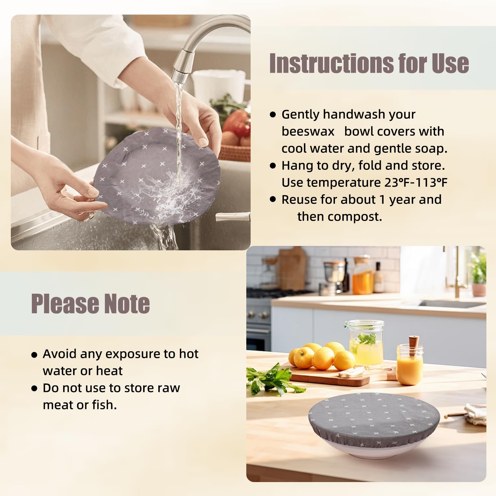 KEHHVCY cubiertas para pan y ensaladas, aptas para refrigeración.