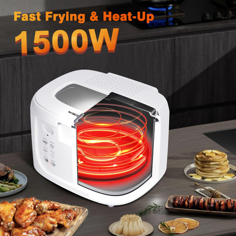 Keinve freidora diseño compacto para cocinas pequeñas.