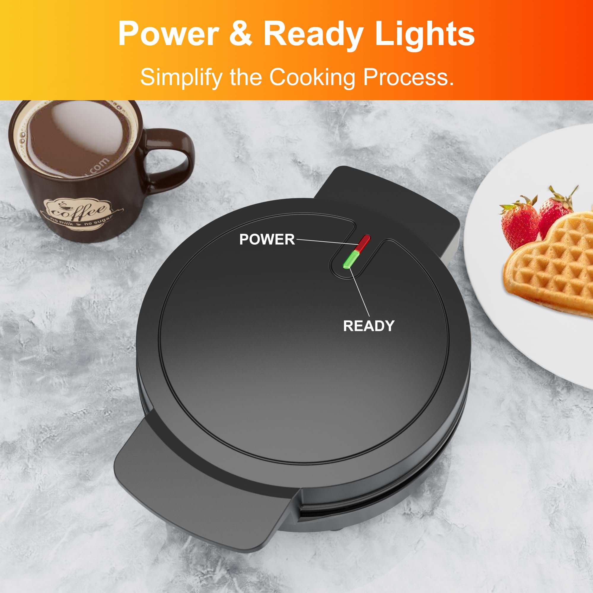 KEINVE gofre corazón cocción rápida a 750W para desayunos