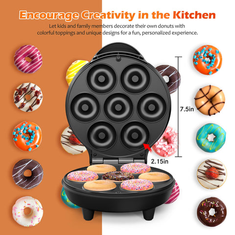 KEINVE Mini Donas Waffle Cake Maker, 7 donas mini para momentos divertidos.