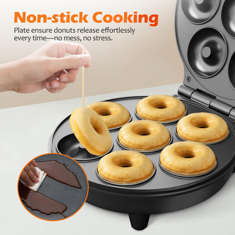 KEINVE Mini Donas Waffle Cake Maker, diseño compacto perfecto para cocinas pequeñas.