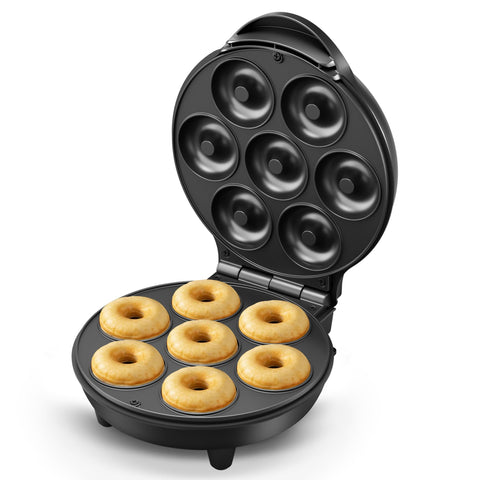 KEINVE Mini Donas Waffle Cake Maker, placas antiadherentes para desmolde limpio y rápido.