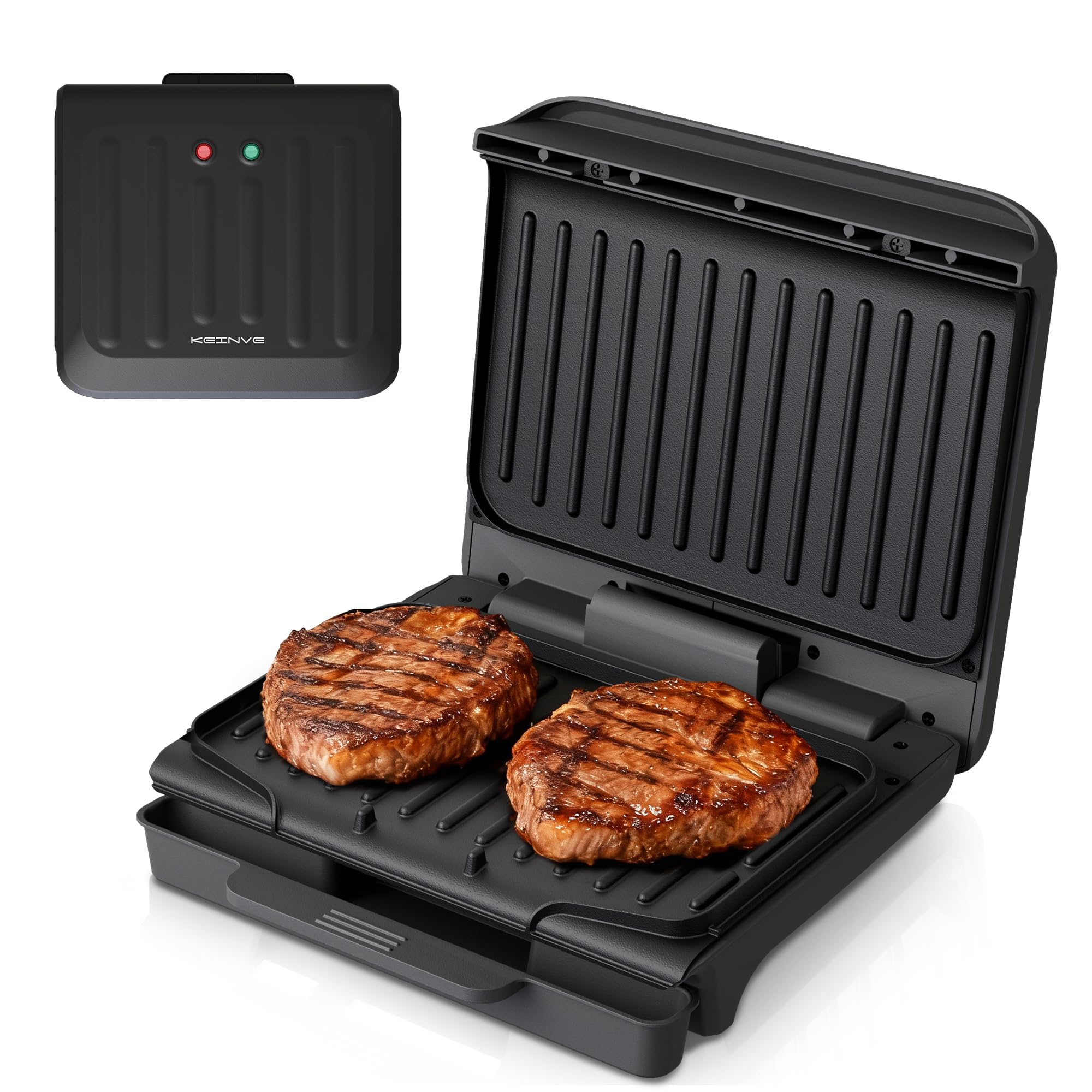 KEINVE parrilla eléctrica de dos porciones para comidas rápidas en casa