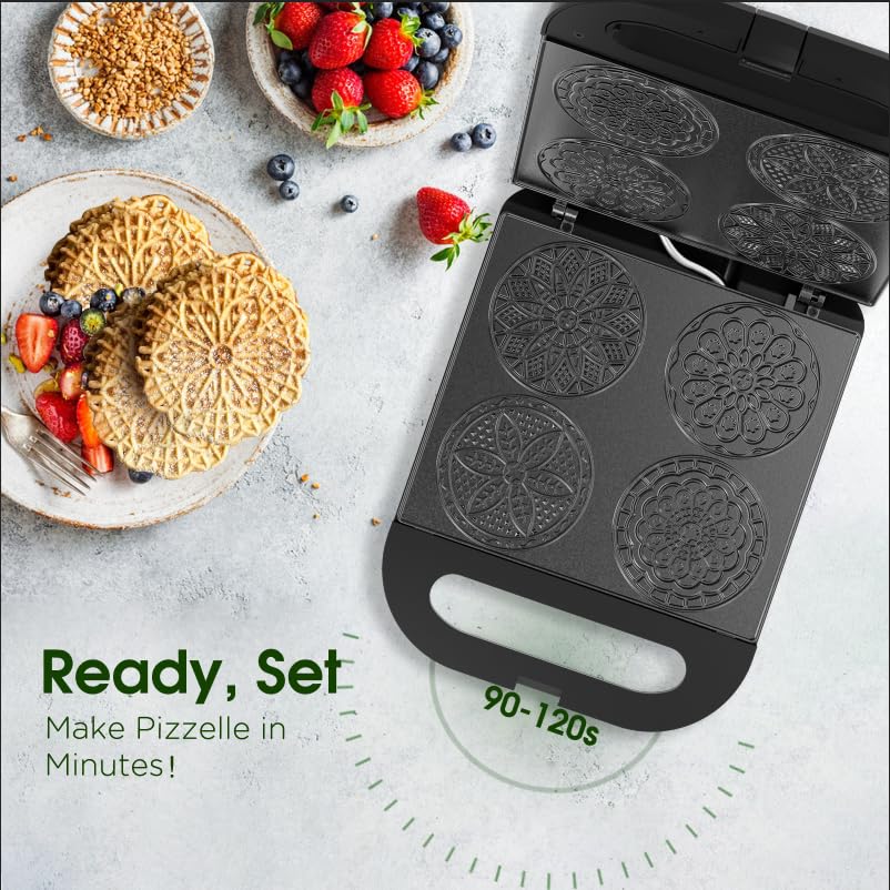 KEINVE pizzelle: 4 pizzelles en minutos para meriendas rápidas