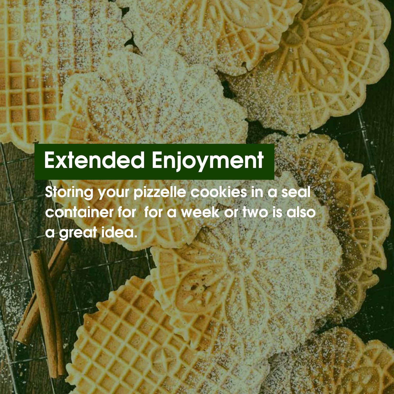 KEINVE pizzelle: preparación de 4 pizzelles por tanda