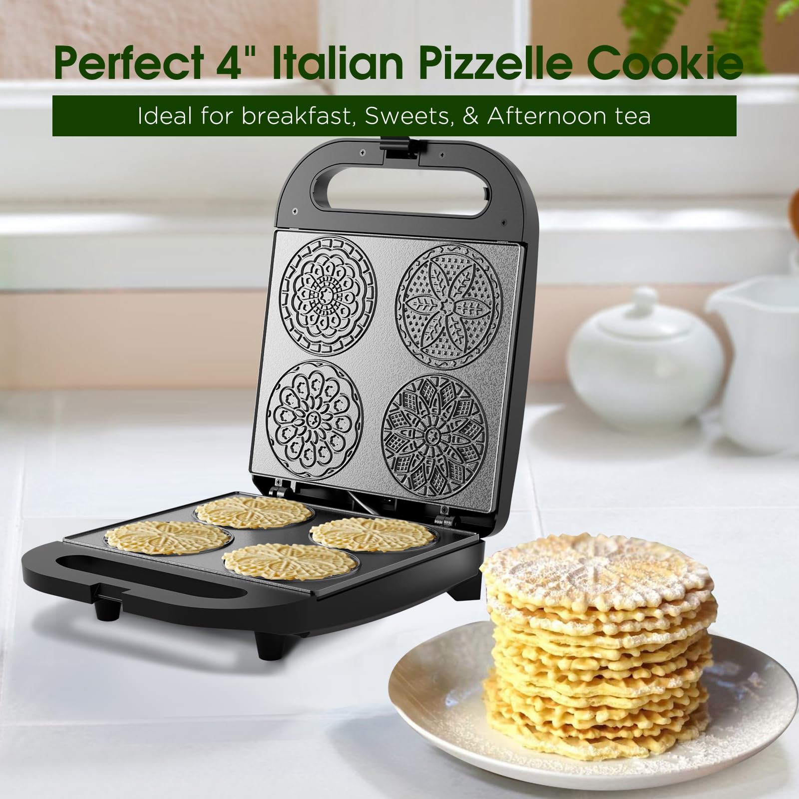 KEINVE pizzelle: superficie antiadhesiva facilita la limpieza