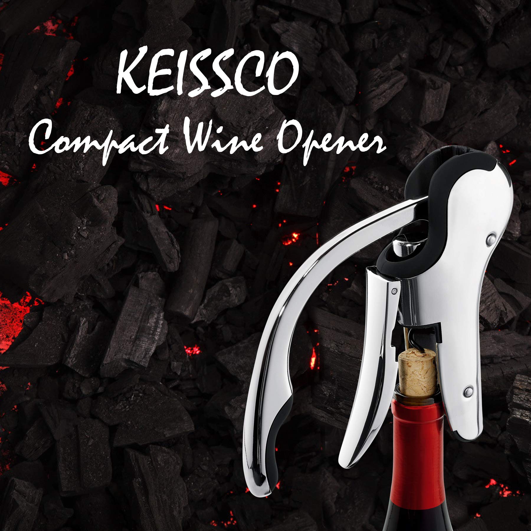 Keissco con mango ergonómico para mayor control al descorchar.