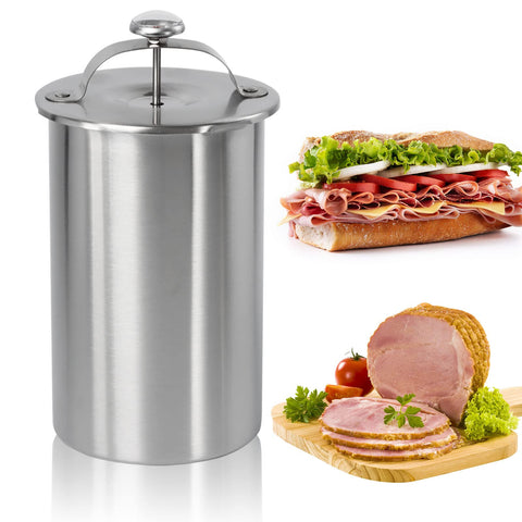 KEISSCO Ham Maker, prensa de jamón en acero inoxidable, ideal para preparar embutidos caseros.