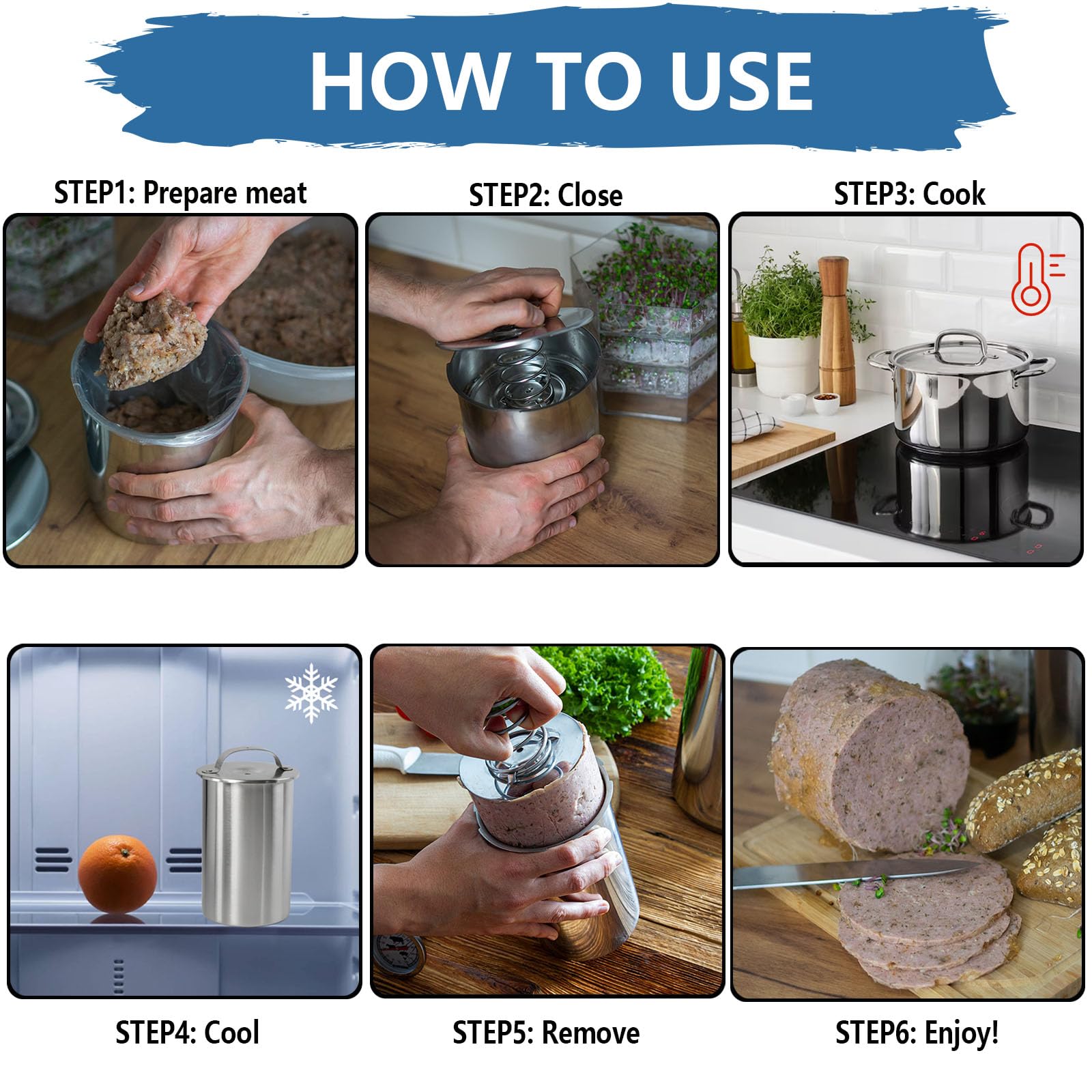 KEISSCO Ham Maker, usos versátiles, ideal para jamón, tocino y recetas caseras.