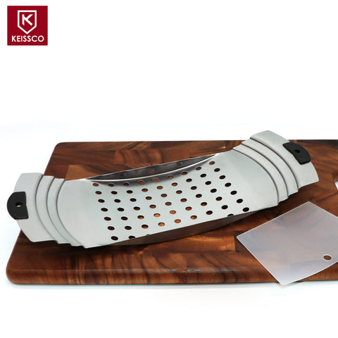 KEISSCO plancha de acero perforada para spaetzle, evita atascos y facilita el prensado.