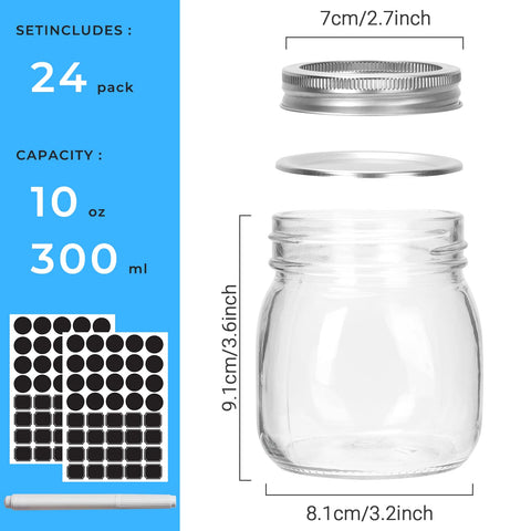 Keketin frascos de 300 ml con boca regular para ingredientes
