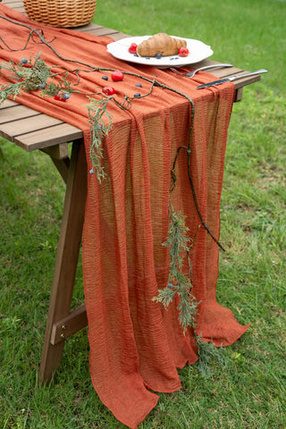 Keketoarrange corredor de mesa terracota 120p, lavado fácil y reutilizable