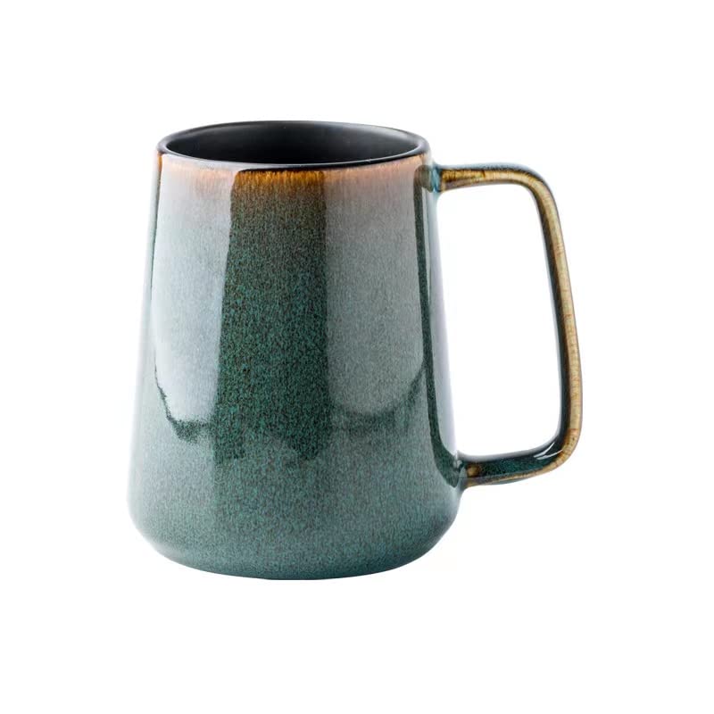 KELINGO taza de café cerámica grande con asa dorada para beber caliente